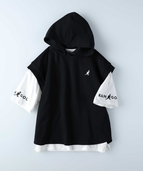 KANGOL KIDS（カンゴールキッズ）の「【KANGOL】パーカーベストレイヤードＴ（Tシャツ/カットソー・キッズ・ブラック/カーキブラウン・150/140/120/105/130/160）」の13枚目の写真