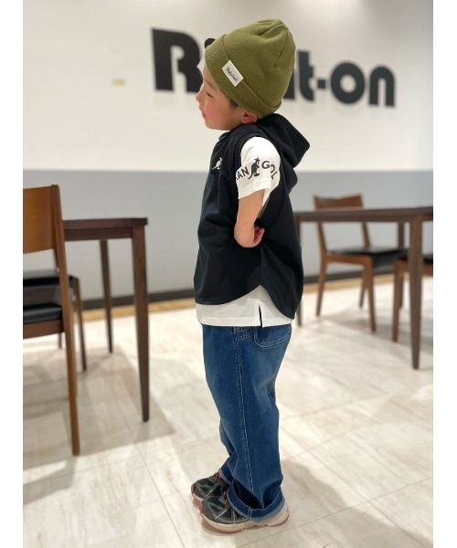 KANGOL KIDS（カンゴールキッズ）の「【KANGOL】パーカーベストレイヤードＴ（Tシャツ/カットソー・キッズ・ブラック/カーキブラウン・150/140/120/105/130/160）」の8枚目の写真