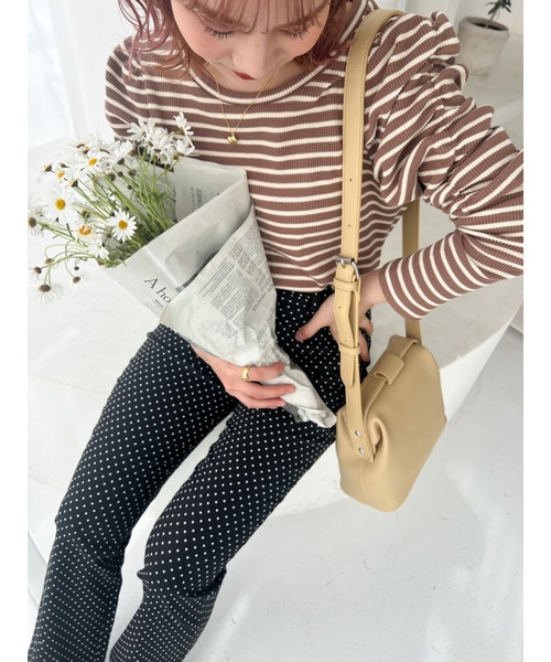 JUMELLE(ジュメロ)の「パフボーダートップ(Tシャツ/カットソー・レディース・ブラック/ブラウン・FREE)」の20枚目の写真