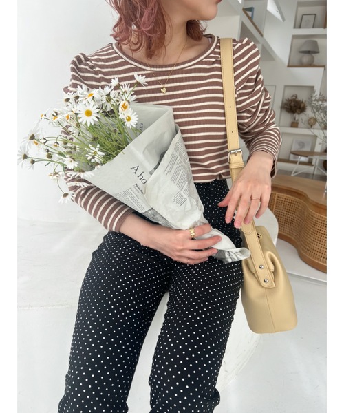 JUMELLE(ジュメロ)の「パフボーダートップ(Tシャツ/カットソー・レディース・ブラック/ブラウン・FREE)」の21枚目の写真