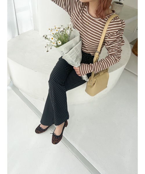 JUMELLE(ジュメロ)の「パフボーダートップ(Tシャツ/カットソー・レディース・ブラック/ブラウン・FREE)」の22枚目の写真