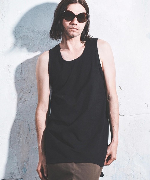 【セール】mta501-Damage processing & long length tank top タンクトップ（タンクトップ）｜NOISESCAPE（ノイズスケープ）