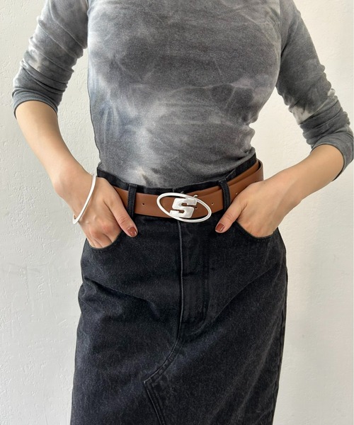 WHO'S WHO gallery（フーズフーギャラリー）の「ロングスリットスカート（デニムスカート・レディース・ブルー/サックスブルー/ブラック・FREE）」の5枚目の写真