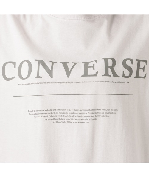 CONVERSE(コンバース)の「CONVERSE コンバース サイドスリット入りフレンチスリーブTシャツ(Tシャツ/カットソー・レディース・ブラック/ホワイト/ライトベージュ・L/M)」の6枚目の写真