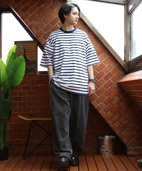 ８(eight)（エイト）の「ボーダー半袖Tシャツ（Tシャツ/カットソー・メンズ・ホワイト×ネイビー/ホワイト×ブルー/ホワイト×ブラック・MEDIUM/LARGE/X-LARGE）」の16枚目の写真