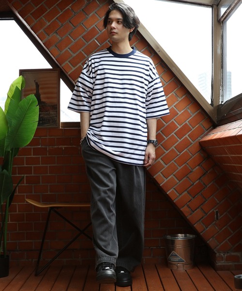 ８(eight)（エイト）の「ボーダー半袖Tシャツ（Tシャツ/カットソー・メンズ・ホワイト×ネイビー/ホワイト×ブルー/ホワイト×ブラック・MEDIUM/LARGE/X-LARGE）」の17枚目の写真