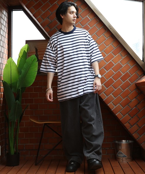 ８(eight)（エイト）の「ボーダー半袖Tシャツ（Tシャツ/カットソー・メンズ・ホワイト×ネイビー/ホワイト×ブルー/ホワイト×ブラック・MEDIUM/LARGE/X-LARGE）」の18枚目の写真