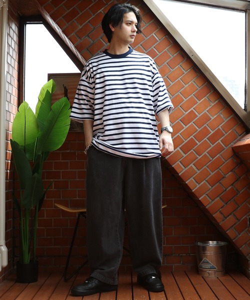 ８(eight)（エイト）の「ボーダー半袖Tシャツ（Tシャツ/カットソー・メンズ・ホワイト×ネイビー/ホワイト×ブルー/ホワイト×ブラック・MEDIUM/LARGE/X-LARGE）」の19枚目の写真