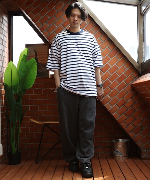 ８(eight)（エイト）の「ボーダー半袖Tシャツ（Tシャツ/カットソー・メンズ・ホワイト×ネイビー/ホワイト×ブルー/ホワイト×ブラック・MEDIUM/LARGE/X-LARGE）」の22枚目の写真