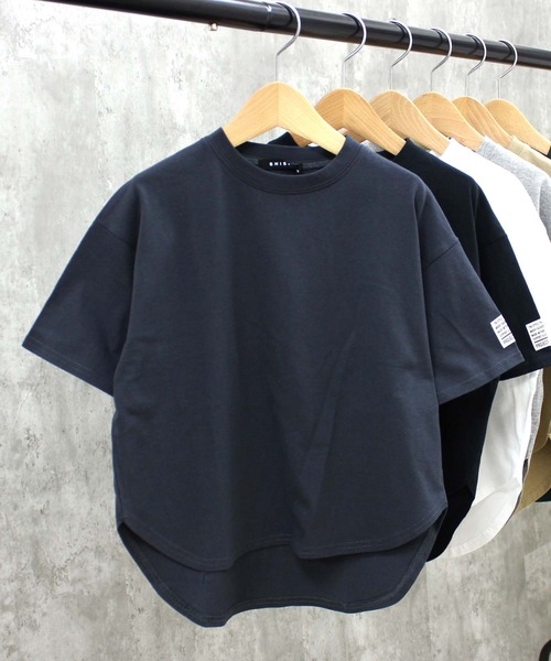 THE CASUAL(カジュアル)の「BIGシルエット 無地半袖ヘムT(Tシャツ/カットソー・キッズ・オフホワイト/ベージュ/ダークグリーン/杢グレー/チャコール/ブラック・160cm/140cm/120cm/150cm/130cm/110cm)」の5枚目の写真