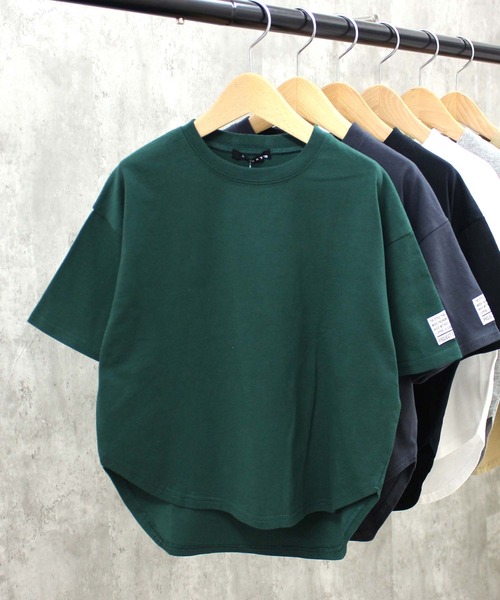 THE CASUAL(カジュアル)の「BIGシルエット 無地半袖ヘムT(Tシャツ/カットソー・キッズ・オフホワイト/ベージュ/ダークグリーン/杢グレー/チャコール/ブラック・160cm/140cm/120cm/150cm/130cm/110cm)」の6枚目の写真