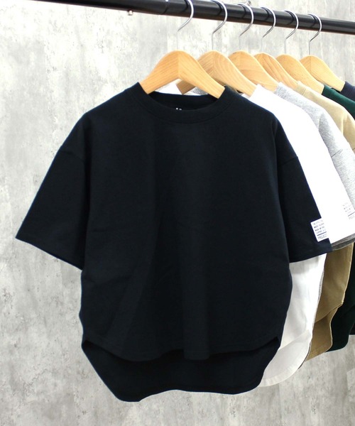 THE CASUAL(カジュアル)の「BIGシルエット 無地半袖ヘムT(Tシャツ/カットソー・キッズ・オフホワイト/ベージュ/ダークグリーン/杢グレー/チャコール/ブラック・160cm/140cm/120cm/150cm/130cm/110cm)」の22枚目の写真