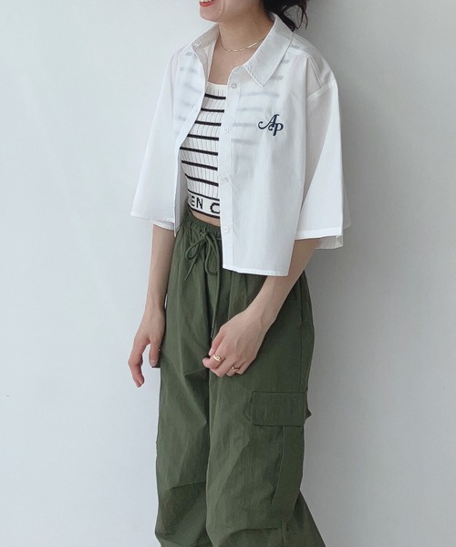 AS KNOW AS plus(アズノゥアズプラス)の「〇シャカナイロンミリタリーカーゴパンツ(カーゴパンツ・レディース・アイボリー/カーキ/サックスブルー/ブラック/グレー/ピンク・FREE)」の8枚目の写真