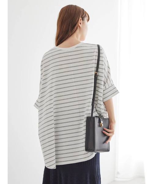 AMERICAN HOLIC(アメリカンホリック)の「ボーダーポンチョカットチュニック2(Tシャツ/カットソー・レディース・グレー系その他・M/L)」の5枚目の写真