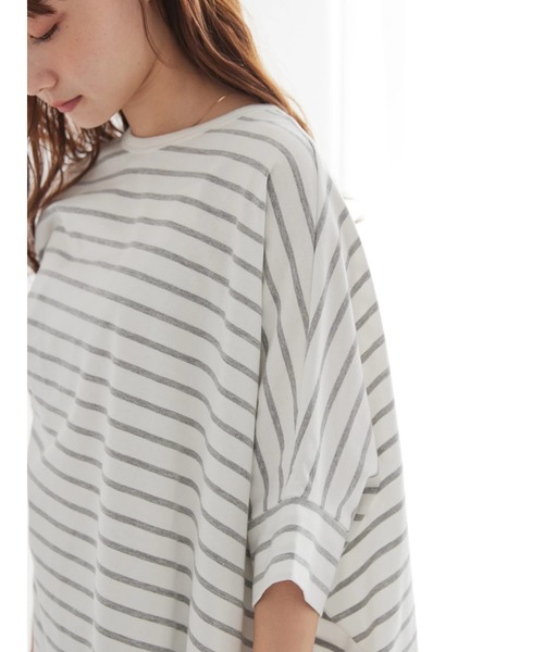 AMERICAN HOLIC(アメリカンホリック)の「ボーダーポンチョカットチュニック2(Tシャツ/カットソー・レディース・グレー系その他・M/L)」の6枚目の写真