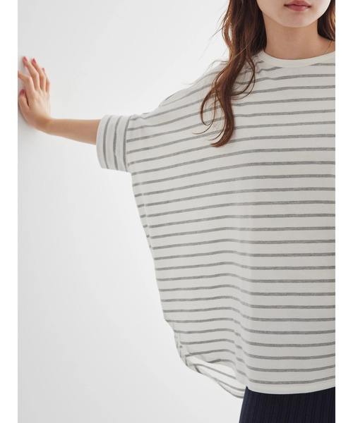 AMERICAN HOLIC(アメリカンホリック)の「ボーダーポンチョカットチュニック2(Tシャツ/カットソー・レディース・グレー系その他・M/L)」の8枚目の写真