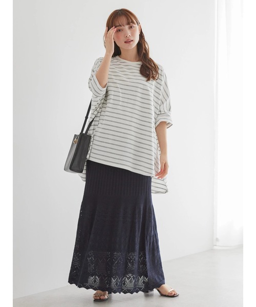 AMERICAN HOLIC(アメリカンホリック)の「ボーダーポンチョカットチュニック2(Tシャツ/カットソー・レディース・グレー系その他・M/L)」の9枚目の写真