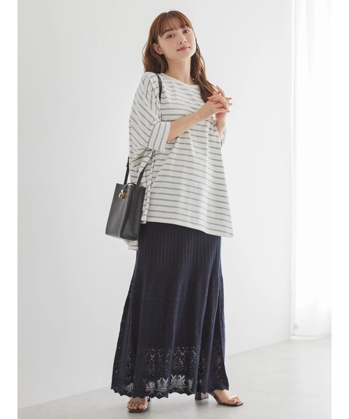 AMERICAN HOLIC(アメリカンホリック)の「ボーダーポンチョカットチュニック2(Tシャツ/カットソー・レディース・グレー系その他・M/L)」の10枚目の写真