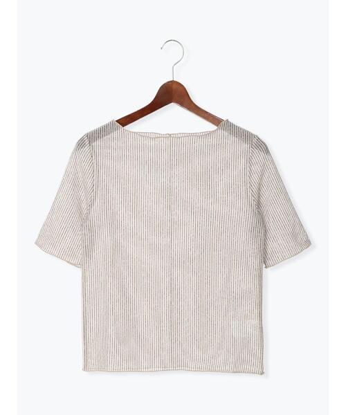 Te chichi（テチチ）の「シアーストライプ5分袖プルオーバー（Tシャツ/カットソー・レディース・チャコールグレー/オフホワイト/グリーン・F）」の8枚目の写真