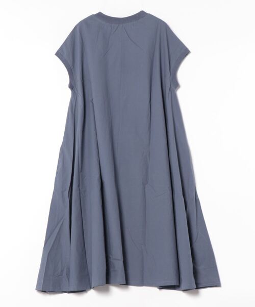 No one knows（ノーワンノーズ）の「リブ付きAラインフレンチスリーブワンピース（ワンピース・レディース・ブラック/ピンクベージュ/グレイッシュブルー・SHORT/LONG）」の5枚目の写真