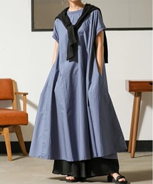 No one knows | リブ付きAラインフレンチスリーブワンピース(ワンピース)