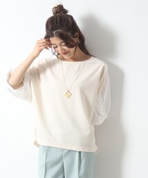 SHOO・LA・RUE | ボリューム袖が華奢見え。異素材ねじりトップス(Tシャツ/カットソー)