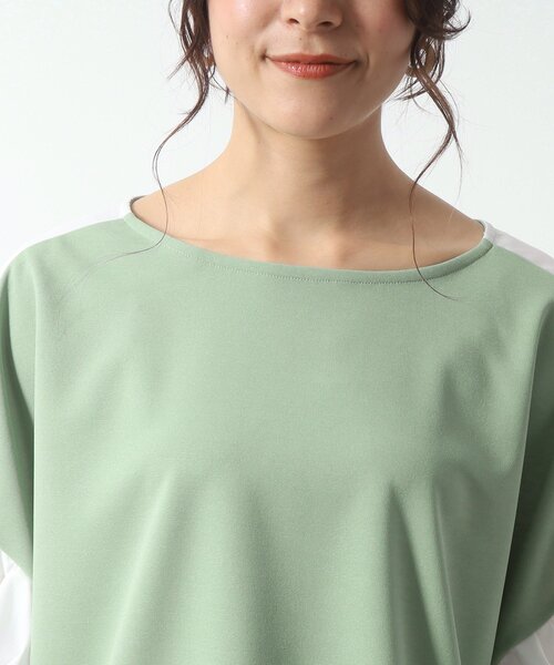 SHOO・LA・RUE（シューラルー）の「◆ボリューム袖が華奢見え。異素材ねじりトップス（Tシャツ/カットソー・レディース・ブラック系4/ライトグリーン系/ベージュ系その他7・00）」の5枚目の写真