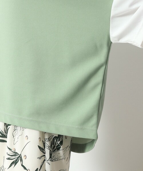 SHOO・LA・RUE（シューラルー）の「◆ボリューム袖が華奢見え。異素材ねじりトップス（Tシャツ/カットソー・レディース・ブラック系4/ライトグリーン系/ベージュ系その他7・00）」の17枚目の写真