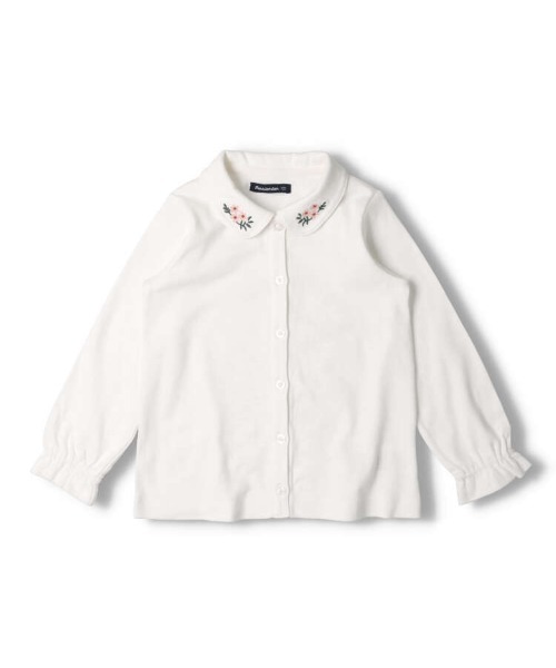 Moujonjon（ムージョンジョン）の「衿お花刺繍・衿レース白長袖ブラウス（シャツ/ブラウス・キッズ・その他3/その他1・120/140/130/90/110/100）」の15枚目の写真