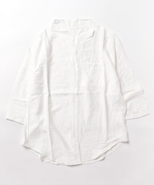 BLANC FICELLE(ブランフィセル)の「薄手 7分袖シャツ(シャツ/ブラウス・メンズ・ネイビー/ホワイト/ブルー・L/XL/M)」の4枚目の写真