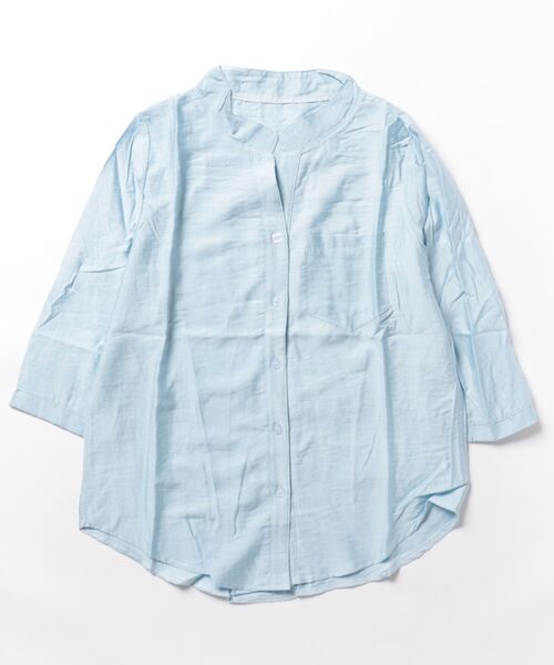 BLANC FICELLE(ブランフィセル)の「薄手 7分袖シャツ(シャツ/ブラウス・メンズ・ネイビー/ホワイト/ブルー・L/XL/M)」の6枚目の写真