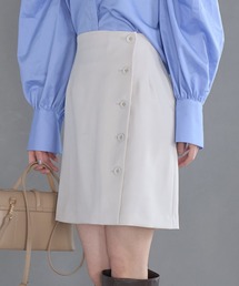 VIS（ビス）の「【洗える】ラップ風台形ミニスカート（スカート）」