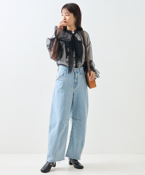 FREAK'S STORE(フリークスストア)の「チュールボウタイブラウス(シャツ/ブラウス・レディース・オフホワイト/ブラック/ベージュ・フリ-)」の9枚目の写真