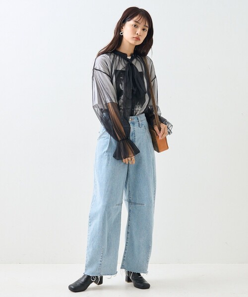 FREAK'S STORE(フリークスストア)の「チュールボウタイブラウス(シャツ/ブラウス・レディース・オフホワイト/ブラック/ベージュ・フリ-)」の10枚目の写真