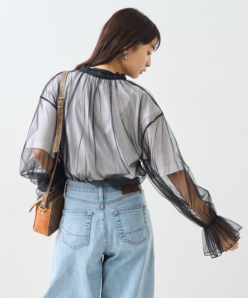 FREAK'S STORE(フリークスストア)の「チュールボウタイブラウス(シャツ/ブラウス・レディース・オフホワイト/ブラック/ベージュ・フリ-)」の14枚目の写真