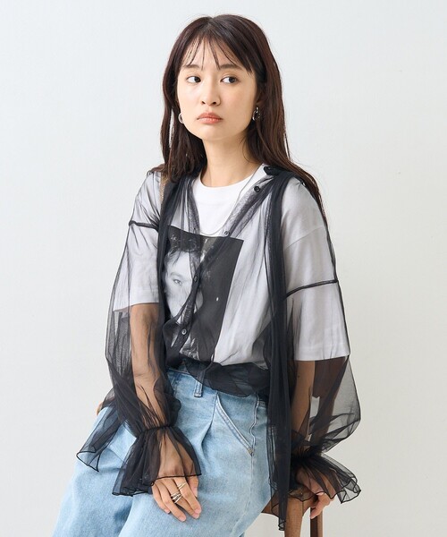 FREAK'S STORE(フリークスストア)の「チュールボウタイブラウス(シャツ/ブラウス・レディース・オフホワイト/ブラック/ベージュ・フリ-)」の16枚目の写真
