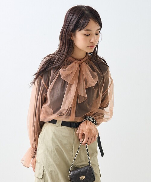 FREAK'S STORE(フリークスストア)の「チュールボウタイブラウス(シャツ/ブラウス・レディース・オフホワイト/ブラック/ベージュ・フリ-)」の20枚目の写真