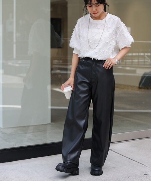 COLONY 2139（コロニートゥーワンスリーナイン）の「フリンジジャガードクルーネックパフスリーブプルオーバー（シャツ/ブラウス・レディース・オフホワイト/ブラック・FREE）」の20枚目の写真