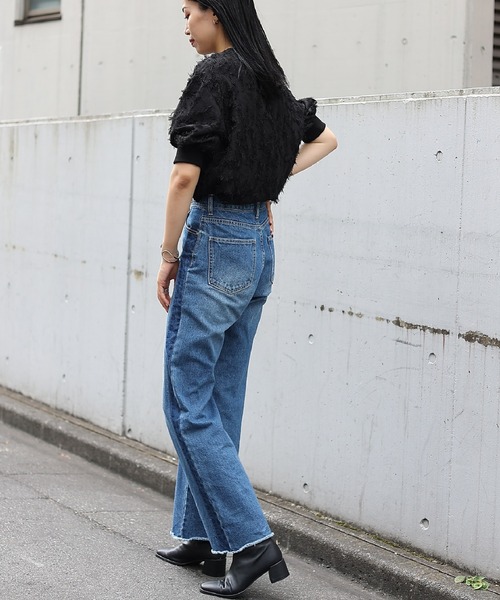 COLONY 2139（コロニートゥーワンスリーナイン）の「フリンジジャガードクルーネックパフスリーブプルオーバー（シャツ/ブラウス・レディース・オフホワイト/ブラック・FREE）」の21枚目の写真