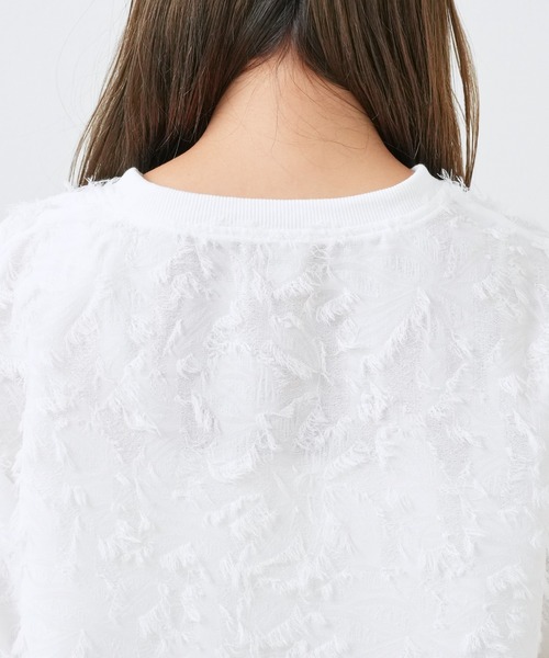 COLONY 2139（コロニートゥーワンスリーナイン）の「フリンジジャガードクルーネックパフスリーブプルオーバー（シャツ/ブラウス・レディース・オフホワイト/ブラック・FREE）」の10枚目の写真