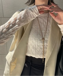 y/m by misato | ジオメトリックジャガードシアートップス(Tシャツ/カットソー)