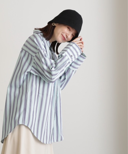 N.(N. Natural Beauty Basic)(エヌエヌナチュラルビューティーベーシック)の「◆アウトポケットストライプシャツ(シャツ/ブラウス・レディース・ブルー系その他/ブルー系その他2/ピンク系その他・MEDIUM)」の5枚目の写真