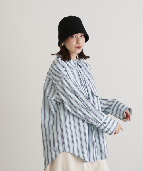 N.(N. Natural Beauty Basic)(エヌエヌナチュラルビューティーベーシック)の「◆アウトポケットストライプシャツ(シャツ/ブラウス・レディース・ブルー系その他/ブルー系その他2/ピンク系その他・MEDIUM)」の10枚目の写真