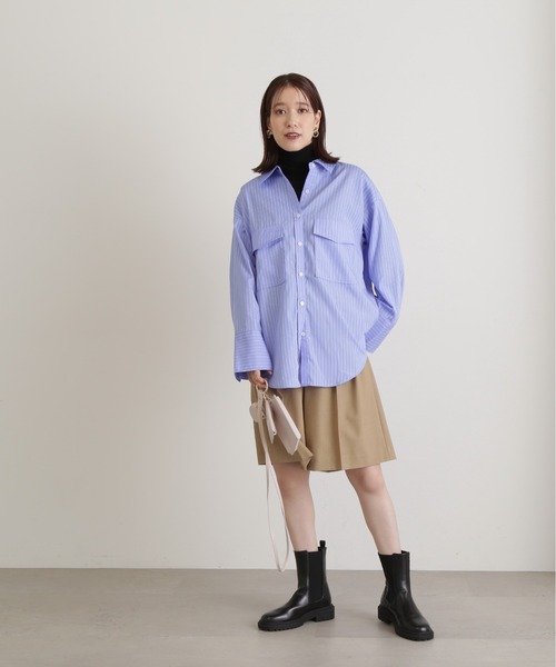 N.(N. Natural Beauty Basic)(エヌエヌナチュラルビューティーベーシック)の「◆アウトポケットストライプシャツ(シャツ/ブラウス・レディース・ブルー系その他/ブルー系その他2/ピンク系その他・MEDIUM)」の14枚目の写真