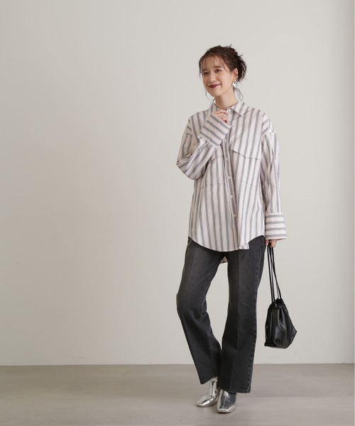 N.(N. Natural Beauty Basic)(エヌエヌナチュラルビューティーベーシック)の「◆アウトポケットストライプシャツ(シャツ/ブラウス・レディース・ブルー系その他/ブルー系その他2/ピンク系その他・MEDIUM)」の22枚目の写真