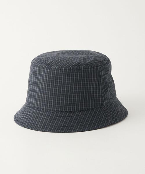 WITAPS チェック柄 バケットハット ネイビー/グリーン XAUCP02H0 ブロックチェック柄入り リバーシブル バケットハット