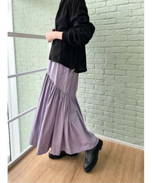 GALLEST（ギャレスト）の「ワックスティアードスカート（スカート・レディース・カーキ/ブラック/パープル・36/38/40）」の3枚目の写真