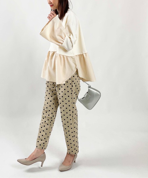 PICCIN(ピッチン)の「【WEB限定】ダンボールニット 裾&袖チュール 長袖プルオーバー(Tシャツ/カットソー・レディース・オフホワイト/チャコールグレー/ブラック・M/L)」の10枚目の写真