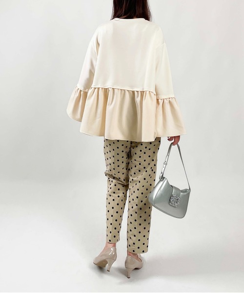 PICCIN(ピッチン)の「【WEB限定】ダンボールニット 裾&袖チュール 長袖プルオーバー(Tシャツ/カットソー・レディース・オフホワイト/チャコールグレー/ブラック・M/L)」の11枚目の写真