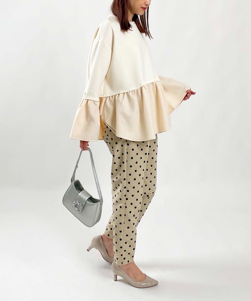 PICCIN(ピッチン)の「【WEB限定】ダンボールニット 裾&袖チュール 長袖プルオーバー(Tシャツ/カットソー・レディース・オフホワイト/チャコールグレー/ブラック・M/L)」の12枚目の写真